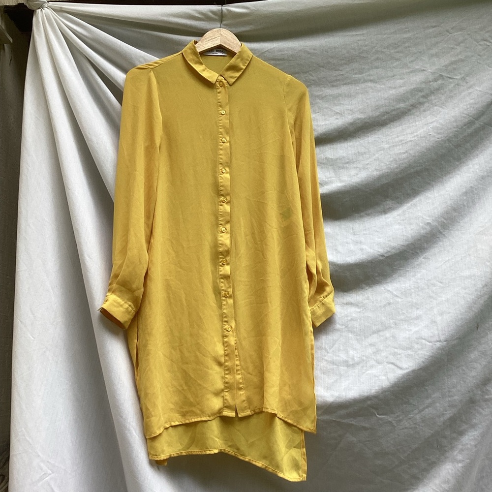 Vero Moda Mustard Shirt Dress button down, size xs